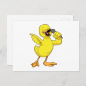 Duck als Singer met Microfoon Briefkaart (Voorkant / Achterkant)
