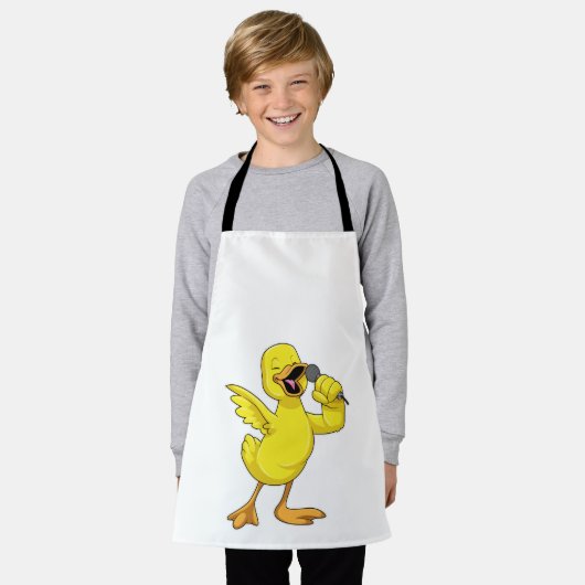 Duck als Singer met Microfoon Schort (Gedragen)