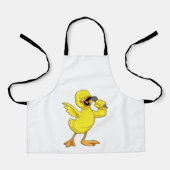 Duck als Singer met Microfoon Schort (Voorkant)