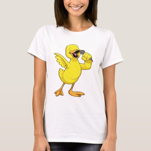 Duck als Singer met Microfoon T-shirt (Voorkant)