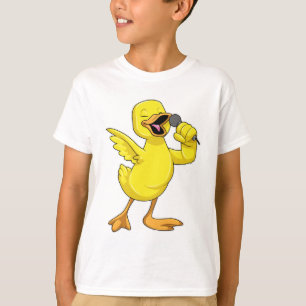 Duck als Singer met Microfoon T-shirt