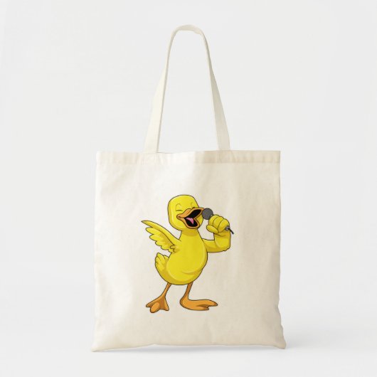 Duck als Singer met Microfoon Tote Bag (Voorkant)