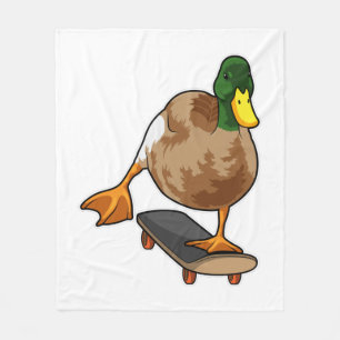 Duck als Skater met Skateboard Fleece Deken