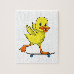 Duck als Skater met Skateboard Legpuzzel