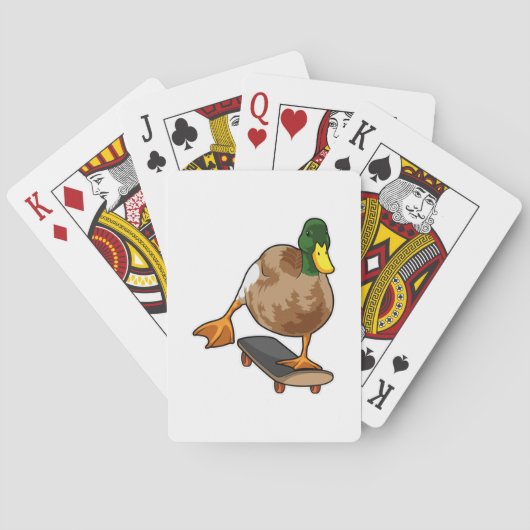 Duck als Skater met Skateboard Pokerkaarten (Achterkant)