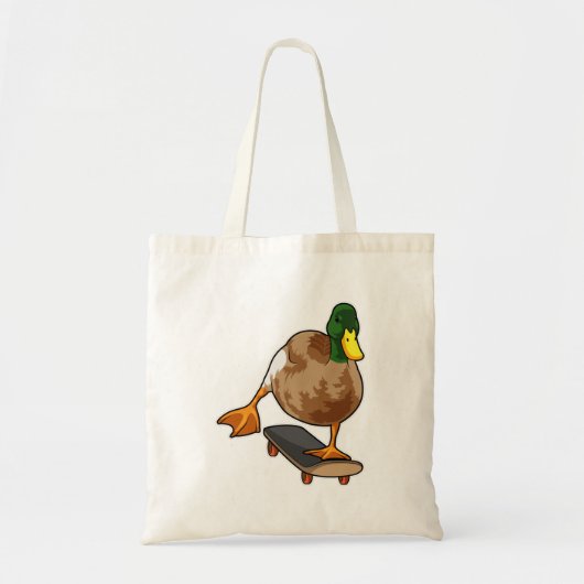 Duck als Skater met Skateboard Tote Bag (Voorkant)