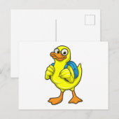 Duck als student met rugzak briefkaart (Voorkant / Achterkant)