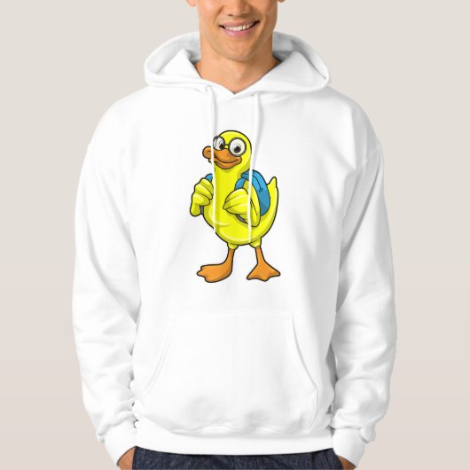 Duck als student met rugzak hoodie (Voorkant)