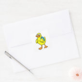 Duck als student met rugzak vierkante sticker (Envelop)