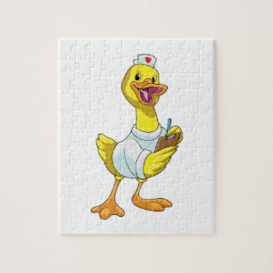 Duck als verpleegster met hart legpuzzel