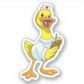 Duck als verpleegster met hart sticker (Voorkant)
