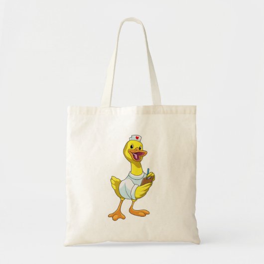 Duck als verpleegster met hart tote bag (Voorkant)