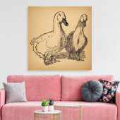 Duck Art Two Ducks Illustratie Canvas Afdruk (Insitu (Woonkamer))
