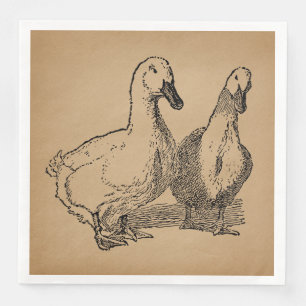 Duck Art Two Ducks Illustratie Servet