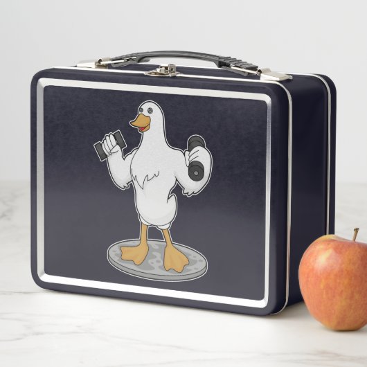 Duck as Bodybuilder with Dumbbells (In situ)