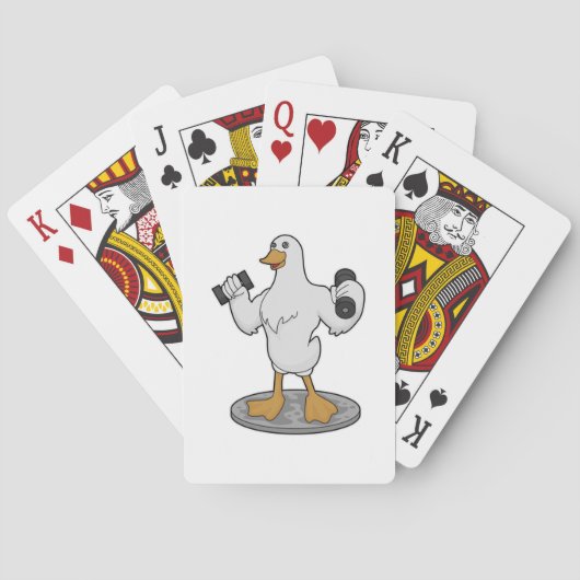 Duck as Bodybuilder with Dumbbells Pokerkaarten (Achterkant)