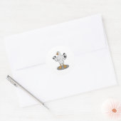 Duck as Bodybuilder with Dumbbells Ronde Sticker (Envelop)