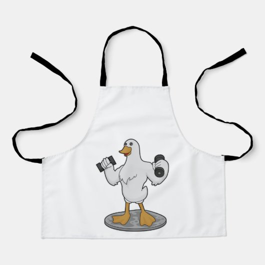 Duck as Bodybuilder with Dumbbells Schort (Voorkant)