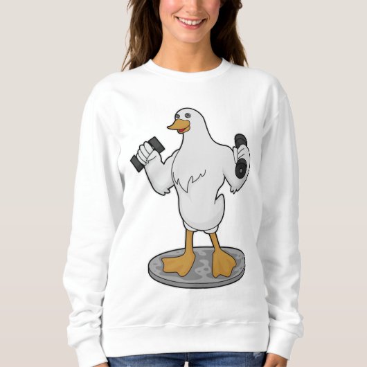 Duck as Bodybuilder with Dumbbells Trui (Voorkant)