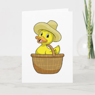 Duck as Farmer with Basket Kaart