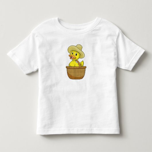 Duck as Farmer with Basket Kinder Shirts (Voorkant)