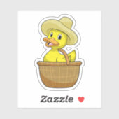 Duck as Farmer with Basket Sticker (Vel)