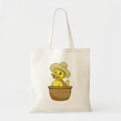 Duck as Farmer with Basket Tote Bag (Voorkant)