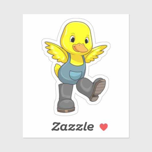 Duck as Farmer with Boots Sticker (Vel)