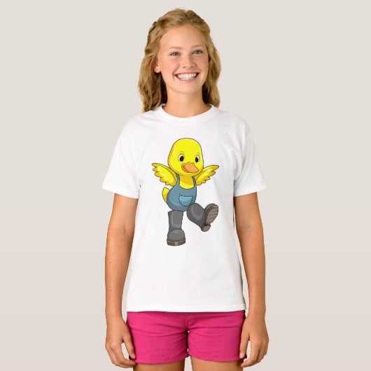 Duck as Farmer with Boots T-shirt (Voorkant volledig)
