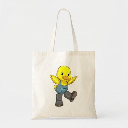 Duck as Farmer with Boots Tote Bag (Voorkant)