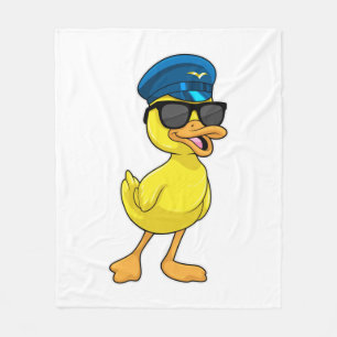 Duck as Pilot met Pilot pet Fleece Deken