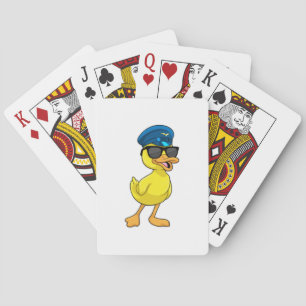 Duck as Pilot met Pilot pet Pokerkaarten
