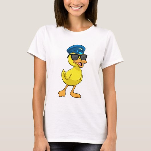 Duck as Pilot met Pilot pet T-shirt (Voorkant)