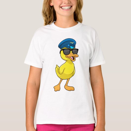 Duck as Pilot met Pilot pet T-shirt (Voorkant)