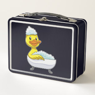 Duck at Bathing with Bathtub & Foam