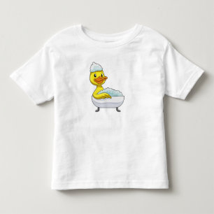 Duck at Bathing with Bathtub & Foam Kinder Shirts