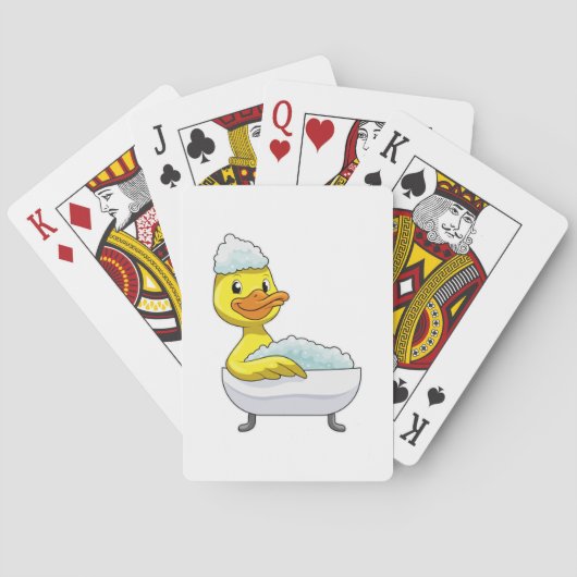 Duck at Bathing with Bathtub & Foam Pokerkaarten (Achterkant)