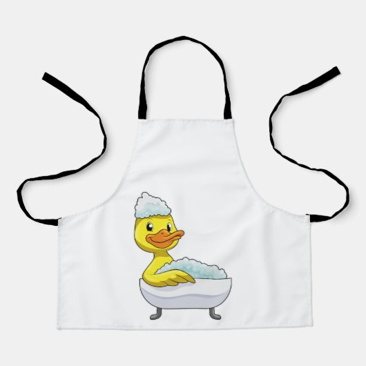 Duck at Bathing with Bathtub & Foam Schort (Voorkant)