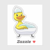 Duck at Bathing with Bathtub & Foam Sticker (Vel)