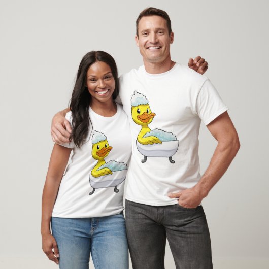 Duck at Bathing with Bathtub & Foam T-shirt (Unisex)