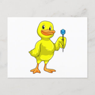 Duck at Darts with Dart Briefkaart