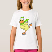 Duck at Ice skating with Ice schaatsen T-shirt (Voorkant)