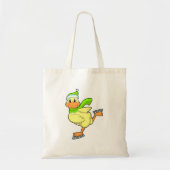 Duck at Ice skating with Ice schaatsen Tote Bag (Voorkant)