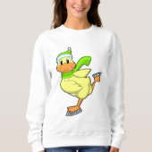Duck at Ice skating with Ice schaatsen Trui (Voorkant)