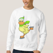 Duck at Ice skating with Ice schaatsen Trui (Voorkant)