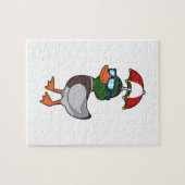 Duck at Raining with Umbrella.PNG Legpuzzel (Horizontaal)