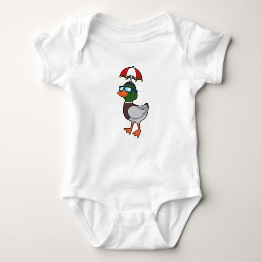Duck at Raining with Umbrella.PNG Romper (Voorkant)