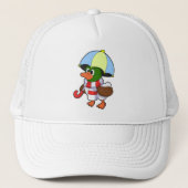 Duck at Raining with Umbrella Trucker Pet (Voorkant)