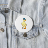 Duck at Swimming with Swimming goggles Ronde Button 7,6 Cm (In situ)