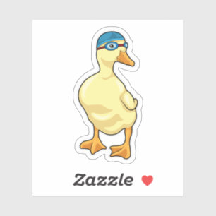 Duck at Swimming with Swimming goggles Sticker